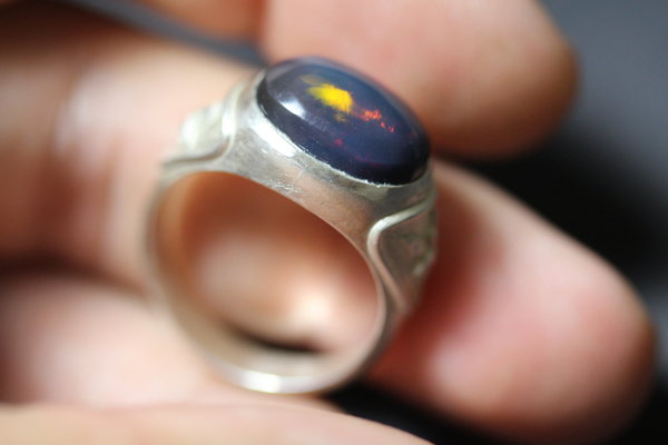 Opal Adler Herren Ring Silber Größe 63 handmade änderbar,top
