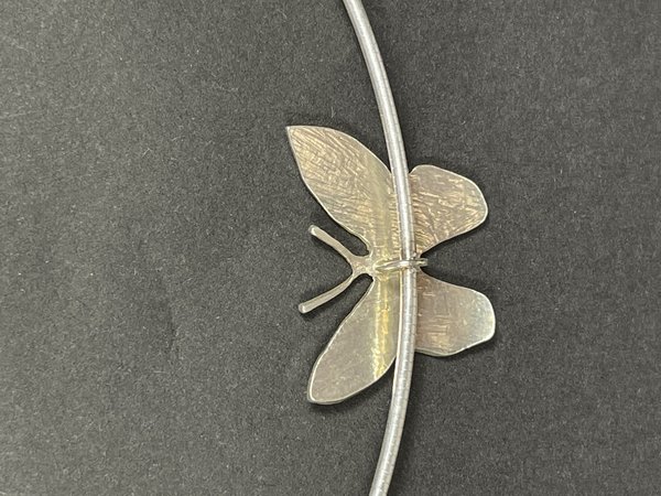 Handgefertigtes Collier mit Schmetterling Silber 925 für Damen