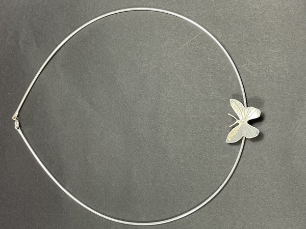 Handgefertigtes Collier mit Schmetterling Silber 925 für Damen