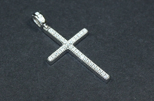 Kettenanhänger Kreuz Silber 925 Zirkonia